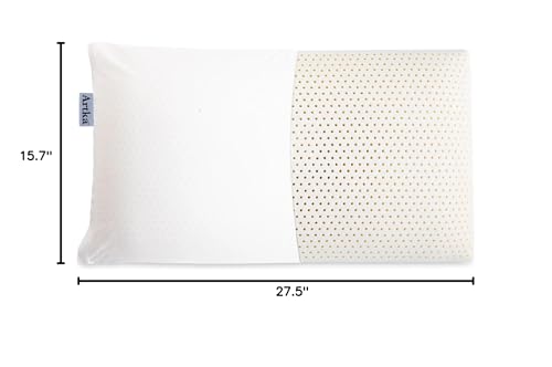 Artka 100% Natural Talalay Latex Pillow Sleeping Bed Pillow - Luxury Queen Pillow for Side, Back, and Stomach Sleepers - Extra Soft Latex Foam Pillow - Removable Breathable Cotton Cover