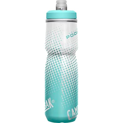 CamelBak Podium Chill Bike Insulated Squeeze Water Bottle Teal Dot, 24oz