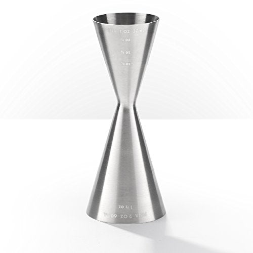 Piña Barware Slim Stainless Steel Jigger - Commercial 2oz / 1oz Brushed Finish