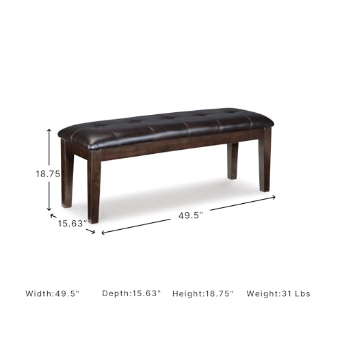 Tufted Faux Leather Dining Bench - 2-Person Backless Seat, Dark Brown