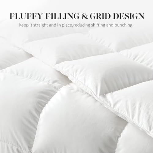 WhatsBedding All-Season Feather Down Fiber Comforter - Queen Duvet Insert