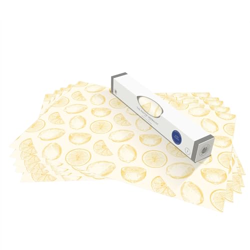 Yellow Lemon Drawer Liners - 5 Pack Wipe Clean Shelf Liner Paper