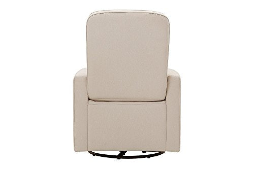 Nursery Glider Chair with Storage Ottoman - 360° Swivel Rocker, Cream