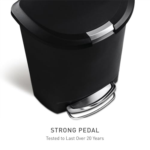50 Liter Kitchen Step Trash Can with Secure Slide Lock and Steel Pedal