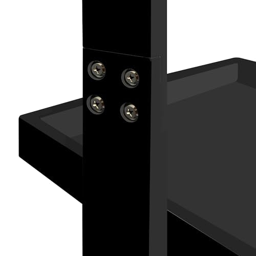 5-Tier Leaning Wall Ladder Bookshelf, 70-Inch Black Storage Organizer
