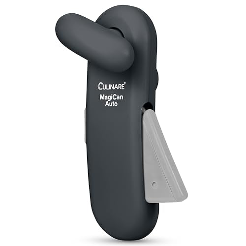 Culinare MagiCan Auto Tin Opener, Grey, Plastic/Stainless Steel, One Hand Operated Manual Can Opener with Clamp