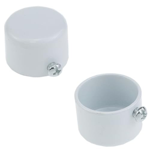 4 Pack Metal Curtain Rod End Caps, 1.1-Inch Diameter Pole Finials, White