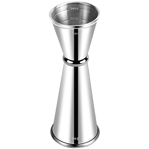 Double Cocktail Jigger, 1 oz & 2 oz Stainless Steel Japanese Measuring Tool