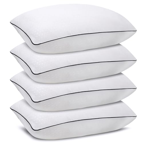 Standard Size Bed Pillows 4 Pack - Comfortable & Machine Washable