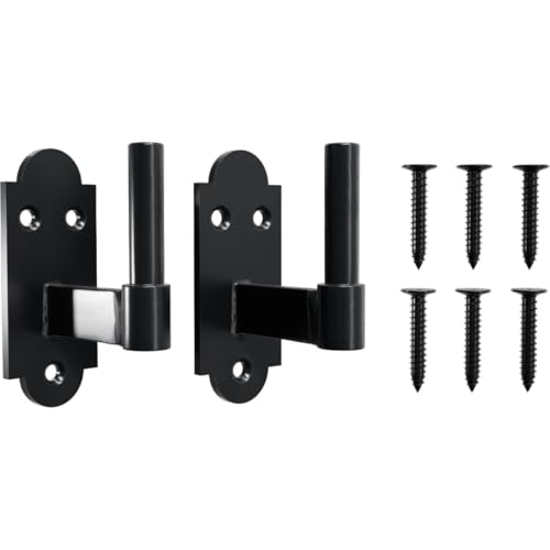 Black Stainless Steel Shutter Pintel on Plate, 2 1/4" Offset - Pair