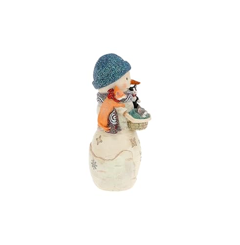 Furry Purry Snowman Figurine - Hand-Painted Cat Holiday Decor, 5" Christmas Ornament