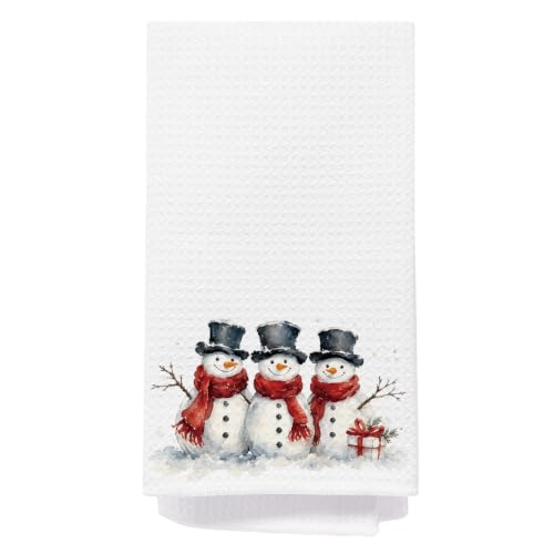 Christmas Snowman Hand Towels for Kitchen & Bathroom 16x24 - Holiday Decor