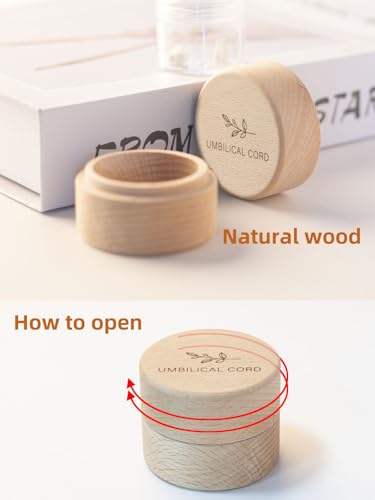 Minimalist Wooden Baby Umbilical Cord Keepsake Box with Acrylic Storage Case