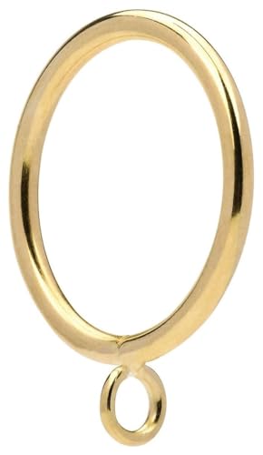 24-Piece Metal Curtain Rings with Eyelets, 1.5-Inch Inner Diameter, Gold