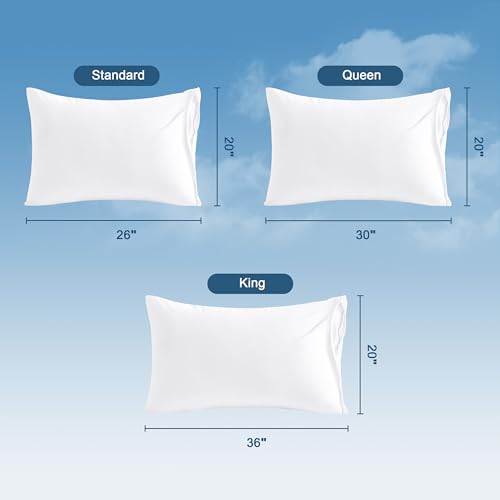 Waterproof Standard Pillow Protectors - Jersey Knit Zippered Covers, 4 Pack