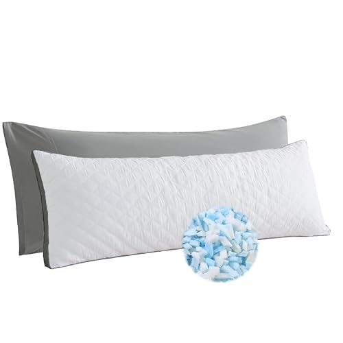 WhatsBedding Memory Foam Body Pillow with Washable Cover - Long Bed Pillow