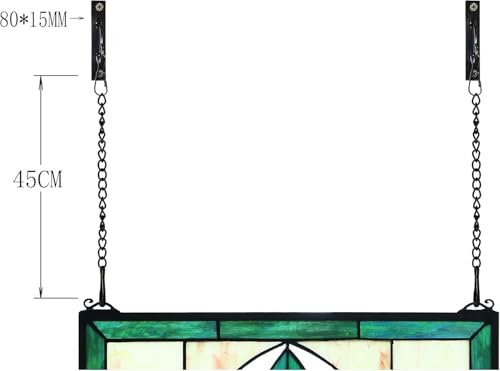 Extra Large 32 Inch Handmade Victorian Stained Glass Window Panel