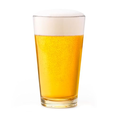 16 oz Pint Glasses, Heavy Duty Heat-Treated Glass Set of 12