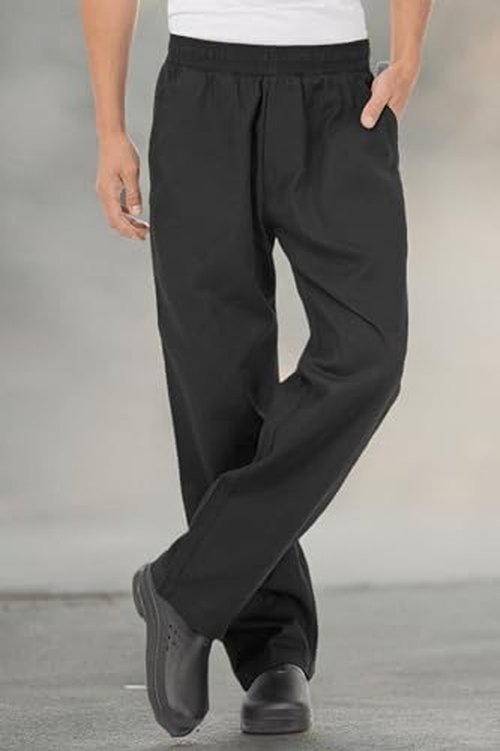 Chef Works Men's Better Built Baggy Chef Pants, Black, Medium