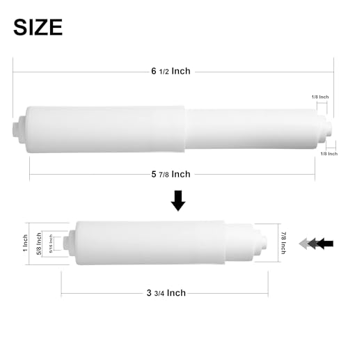 Universal Toilet Paper Holder Roller Replacement - 2 Pack, White Plastic