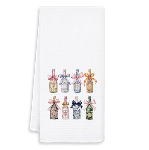 OSLYSOF Champagne Gift Kitchen Towels - Sparkling Wine Bar Decor, 16x24 inches