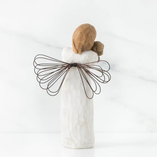 Hand-Painted Angel Figurine with Dog, 5-Inch Friendship Sculpture