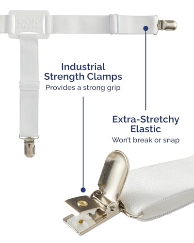 Adjustable Bed Sheet Holders with Metal Clips - Secure Fitted Bedding Straps
