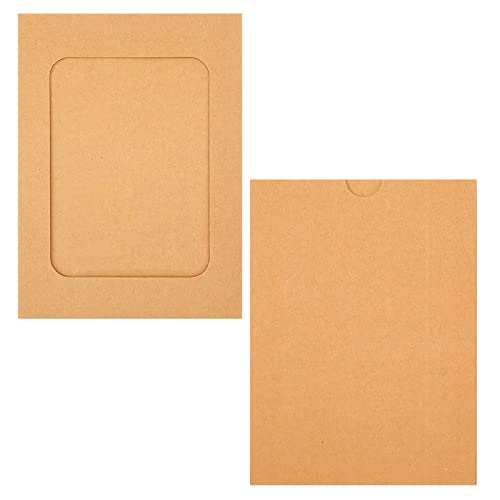 20-Piece Kraft Paper Photo Frame Set with Twine and Wooden Clips for Hanging
