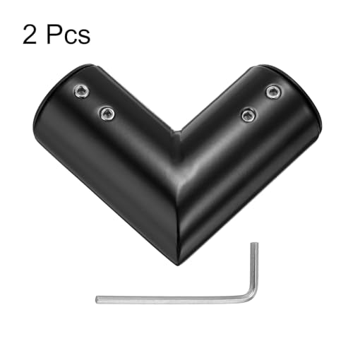 2-Piece Stainless Steel Adjustable Corner Curtain Rod Connector for 1-Inch Rods
