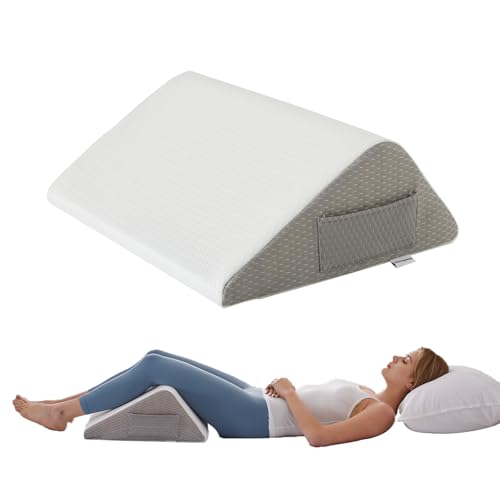Knee Wedge Pillow for Back Sleeping - Memory Foam Leg Support