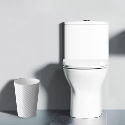 Small Bathroom Trash Can 3-Pack - 1.8 Gallon Open Top Wastebasket White
