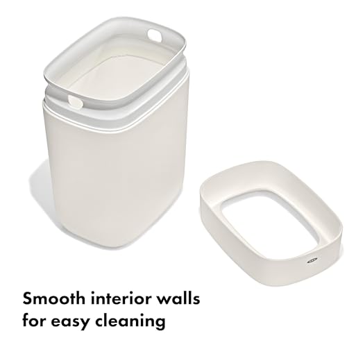 Compact 6L Bathroom Trash Can with Bag Concealer Rim - White
