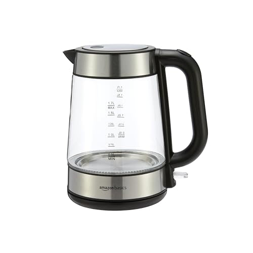 1.7L Electric Glass Tea Kettle - 1500W Fast Boiling with Auto Shut-Off