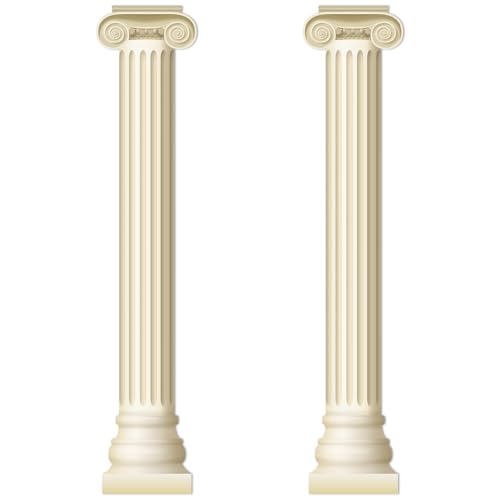 2 Pack Greek Column Cardboard Cutouts for Party Backdrop Decorations