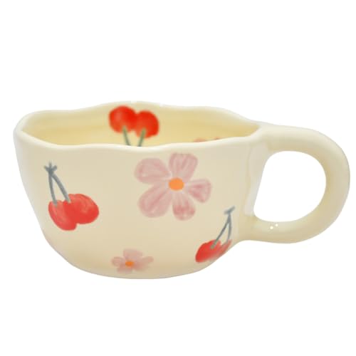 Cherry Peclek Floral Ceramic Mug 8.5oz Spring Drinkware Gift for Her