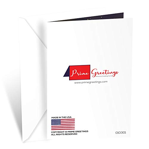 Prime Greetings Christmas Card for Dad Made in USA Eco-Friendly Thick Card Stock 5x7.75in with Premium Envelope - For Dad