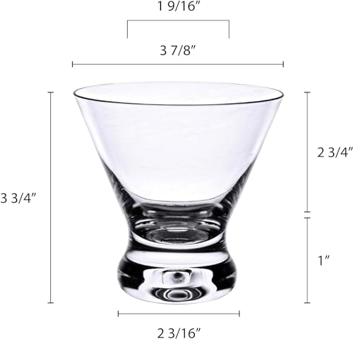 TrueCraftware 8 oz Heavy Base Clear Polycarbonate Cocktail Glass - Shatter-Resistant Drinkware