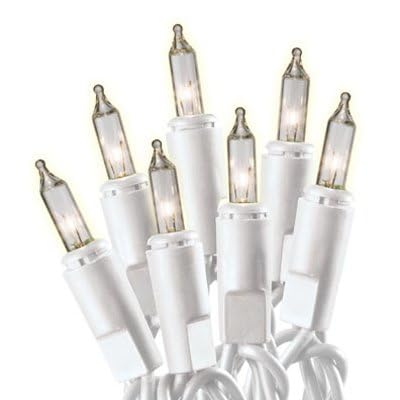 Holiday Pride Clear Mini String Lights 35 Count 12.5 Ft White Wire Indoor Outdoor