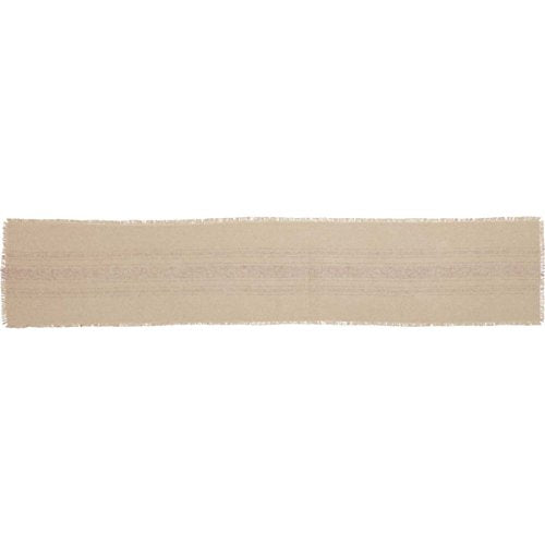 VHC Brands Christmas Burlap Red Stripe Table Runner 13x72 - Holiday Decor