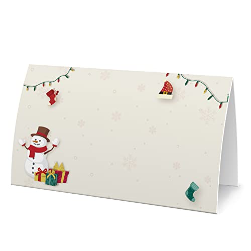 Tesedupoole Multicolorsd87 Christmas Food Tent Labels 25 Pack - Table Place Cards for Holiday Parties