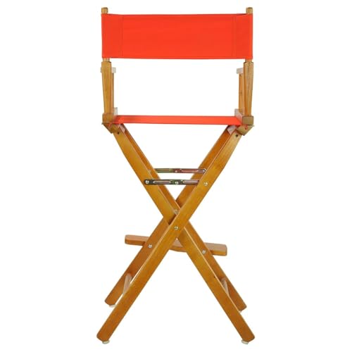 Foldable Solid Wood Director's Chair with Armrests, 30-Inch Honey Oak