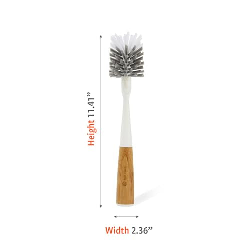Deep Cleaning Water Bottle Brush with Bamboo Handle & Replaceable Head