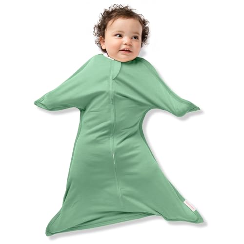 SleepingBaby Zipadee-Zip Baby Transition Swaddle Blanket - Basil, Small (4-8M)