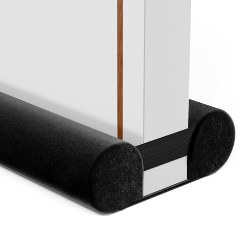 Under Door Draft Stopper & Soundproof Door Bottom Seal, 28-32 In, Black