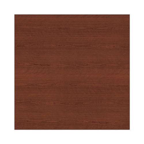 Woodgrain Laminate Desk Hutch with Doors, 59-Inch Wide, Medium Cherry