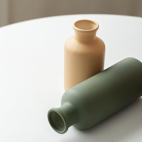 Modern Ceramic Vase Set of 3 - Neutral Matte Decorative Bottles
