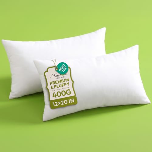 12x20 Lumbar Pillow Inserts Set of 2, Hypoallergenic Decorative Throw Pillows