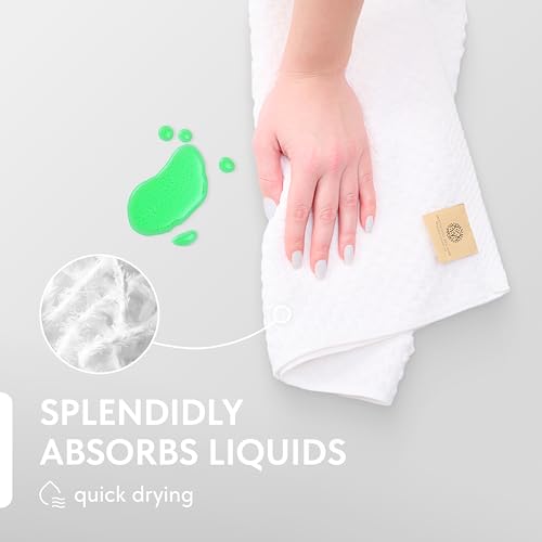 100% Cotton Kitchen Towels - 12 Pack Super Absorbent Dobby Weave Dish Towels