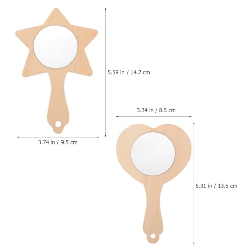 12-Piece DIY Wooden Handheld Mirrors for Kids Unpainted Craft Kit