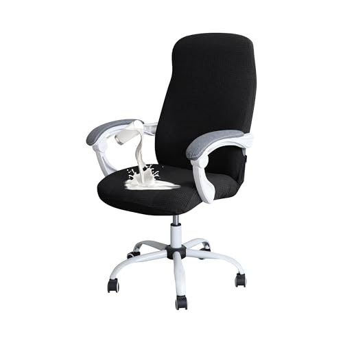 Extra Large Stretch Office Chair Cover - Black, Washable & Water-Resistant